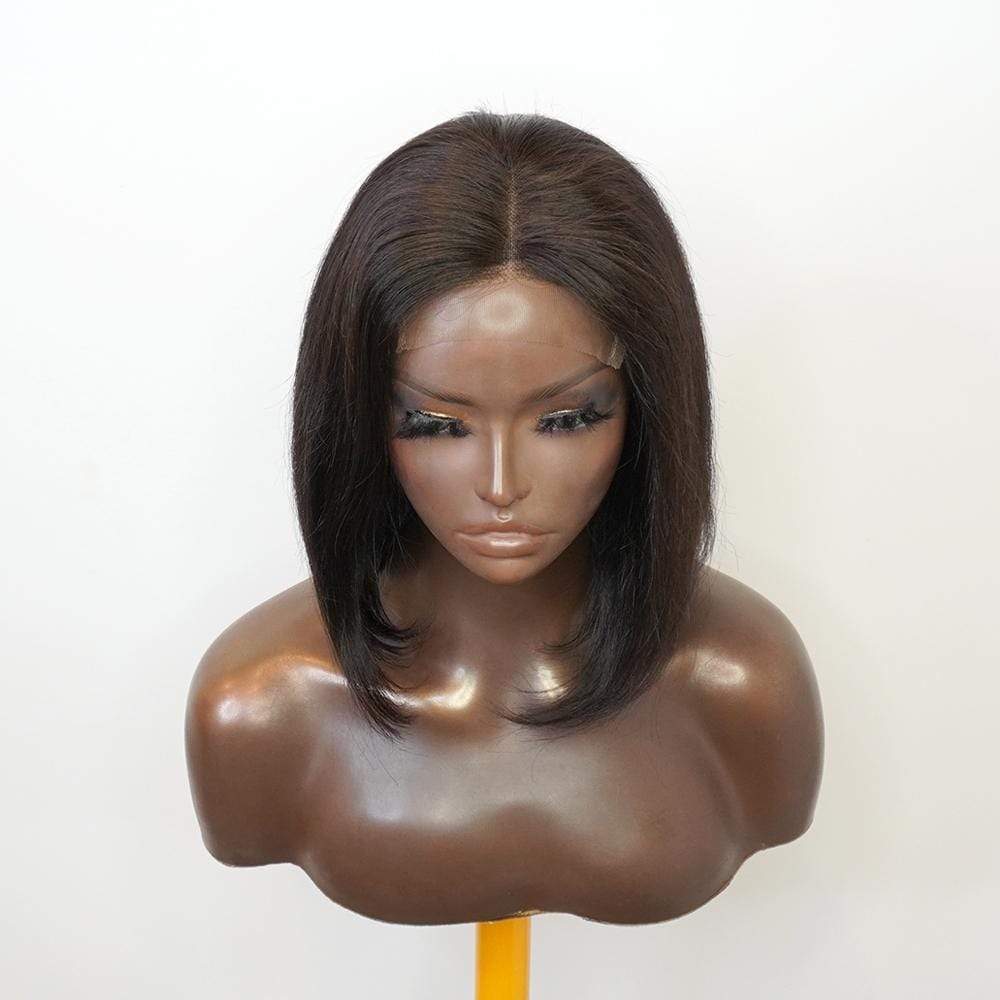 Brooklyn Hair 4x4 Lace Closure Wig / Straight Bob Short Style 10-12" / Natural Black