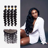 Brooklyn Hair 9A Loose Wave / 3 Bundles with 13x4 Lace Frontal Deal by Stephanie - Brooklyn Hair
