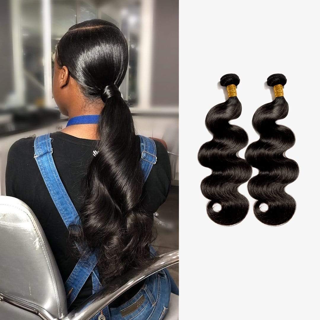 Brooklyn Hair 9A Body Wave / 2 Bundles Ponytail Look - Brooklyn Hair