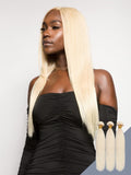 Brooklyn Hair 9A Platinum Blonde #613 Straight 3 Bundle Deals