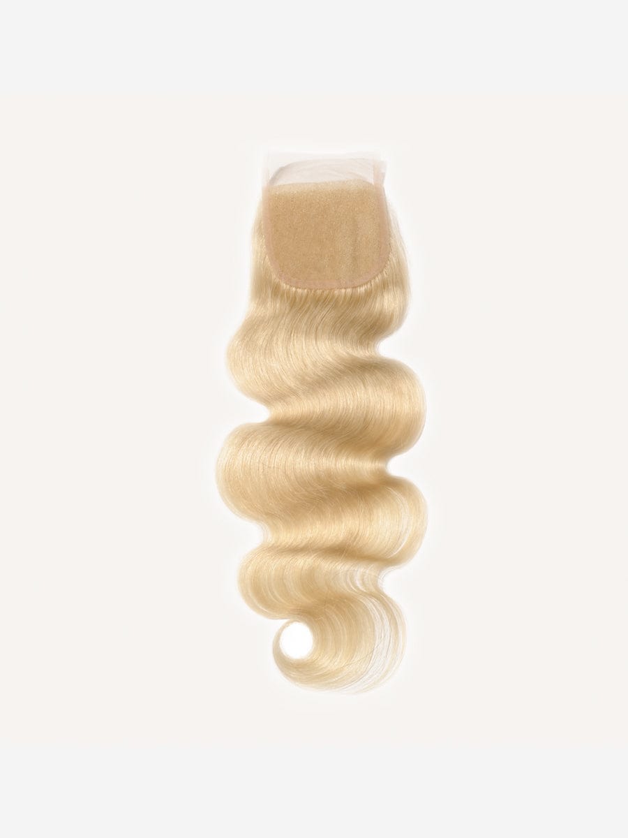 Brooklyn Hair 9A Platinum Blonde Body Wave 4x4 Transparent Lace Closure