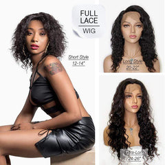 Brooklyn Hair Full Lace Wig / Brazilian Loose Deep Wave Short Style 10-14" - Brooklyn Hair