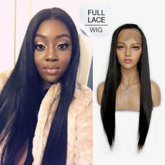 Brooklyn Hair Full Lace Wig / Brazilian Straight Extra Long 26-28" - Brooklyn Hair