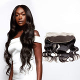 Brooklyn Hair Brooklyn Hair 11A Raw Virgin 13x4 Lace Frontal Body Wave Reg. Lace / 14" / Natural Black
