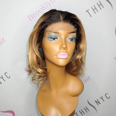 Brooklyn Hair Brooklyn Hair 4x4 Lace Closure Wig / Ombre Blonde Bob Body Wave Style Medium Length 14-16"