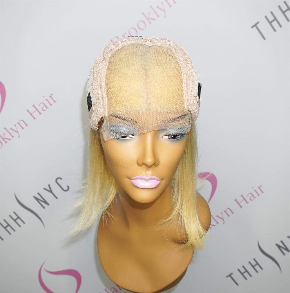 Brooklyn Hair Brooklyn Hair 4x4 Lace Closure Wig / Platinum Blonde Bob Style Medium Length 12-14"