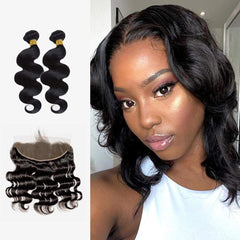 Brooklyn Hair 7A Body Wave / 2 Bundle with 13x4 Lace Frontal Look - Brooklyn Hair