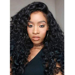 Brooklyn Hair Brooklyn Hair 7A Loose Wave / 3 Bundles with 13x4 Lace Frontal Look Natural Black