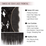 Brooklyn Hair Brooklyn Hair 7A Straight / 2 Bundles with 13x4 Lace Frontal Look Swiss HD / Natural Black