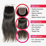 Brooklyn Hair 7A Straight / 4 Bundles with 4x4 Lace Closure Look by Makeba - Brooklyn Hair