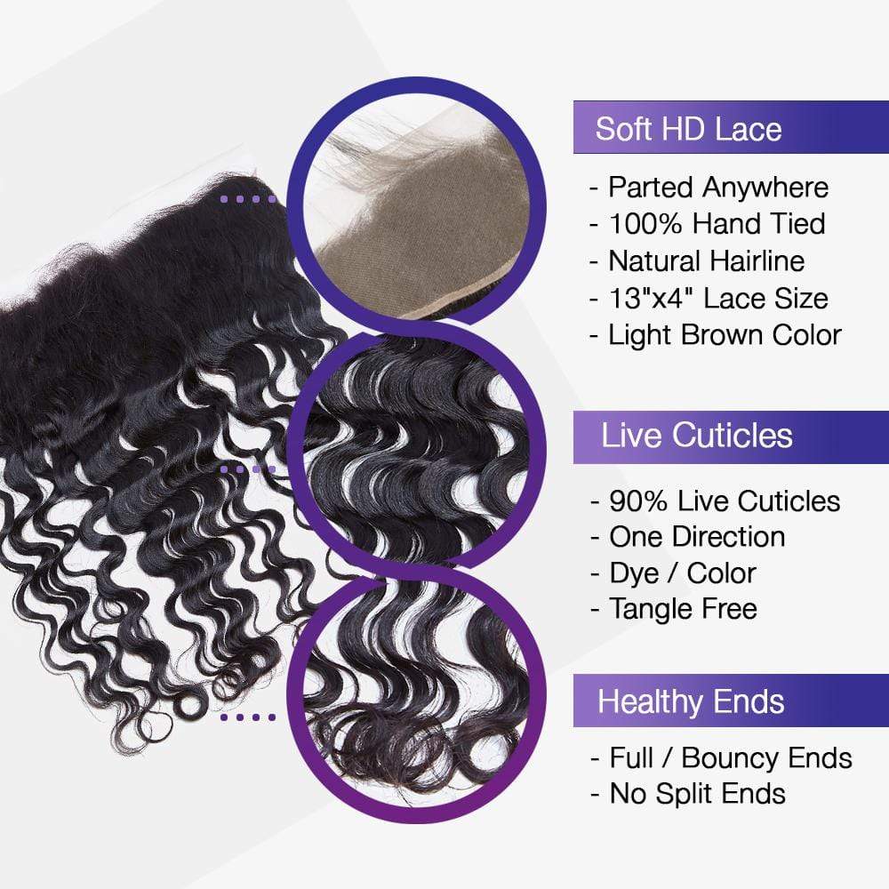 Brooklyn Hair 9A Loose Wave / 3 Bundles with 13x4 Lace Frontal Look by Jenny - Brooklyn Hair