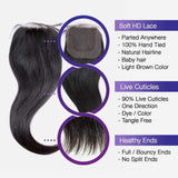 Brooklyn Hair 9A Straight / 3 Bundles with 4x4 Lace Closure Look - Brooklyn Hair