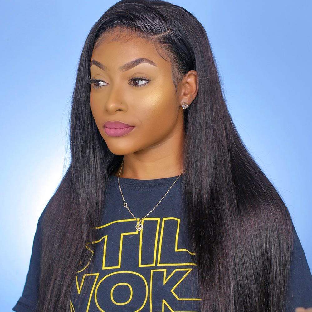 Brooklyn Hair 9A Straight / 3 Bundles with 13x4 Lace Frontal Look by PETITE-SUE - Brooklyn Hair