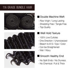 Brooklyn Hair 11A Raw Virgin Deep Wave / 3 Bundles Deal - Brooklyn Hair