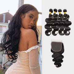 Brooklyn Hair 7A Body Wave / 4 Bundles with 6x6 Lace Closure Look - Brooklyn Hair