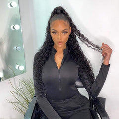 Brooklyn Hair 9A Loose Deep Wave / 2 Bundles Ponytail Look - Brooklyn Hair