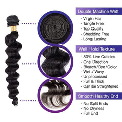 Brooklyn Hair 9A Loose Deep Wave / 3 Bundles with 4x4 Lace Closure Deal - Brooklyn Hair