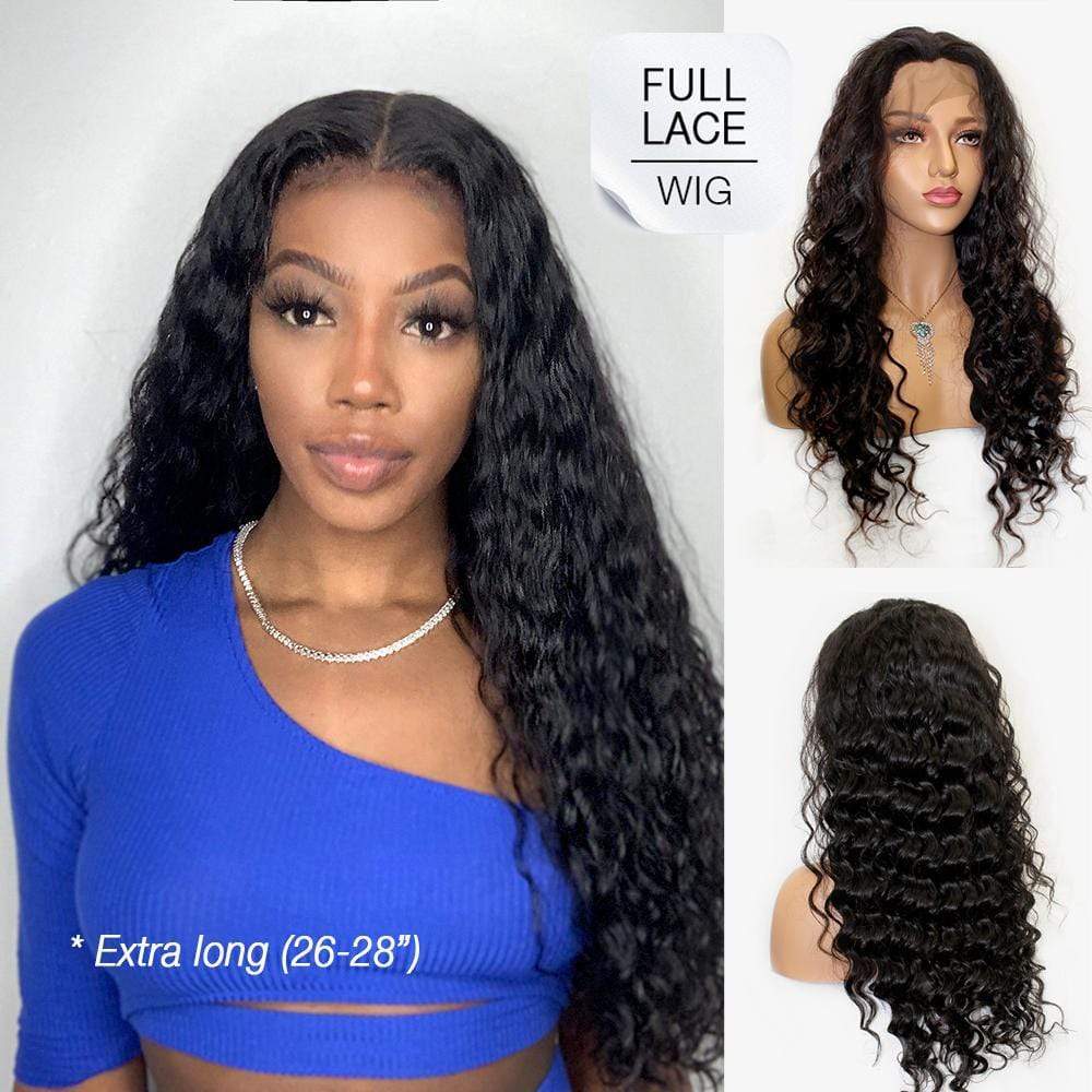 Brooklyn Hair Brooklyn Hair Full Lace Wig / Brazilian Loose Deep Wave Extra Long Style 26-28" by Chanell 26-28" (Extra Long) / Natural Black / Full Lace Wig