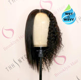 Brooklyn Hair Brooklyn Hair Wet & Wavy T Part Wig / Bohemian Jerry 14-18" Shoulder Length Style (Medium) 14-18" / Natural Black / Lace Part Wig