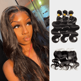 Brooklyn Hair 9A Body Wave / 4 Bundles with 13x4 Lace Frontal Look