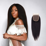 Brooklyn Hair [First Weekend Sale] 11A 4x4 Lace Closure Kinky Straight Reg. Lace / 14 / Natural Black