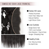 Brooklyn Hair [First Weekend Sale] 9A Remy Straight 13x4 Lace Frontal HD Lace / Natural Black / 14