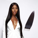 Brooklyn Hair [First Weekend Sale] 9A Remy Straight 4x4 Lace Closure Reg. Lace / 14 / Free