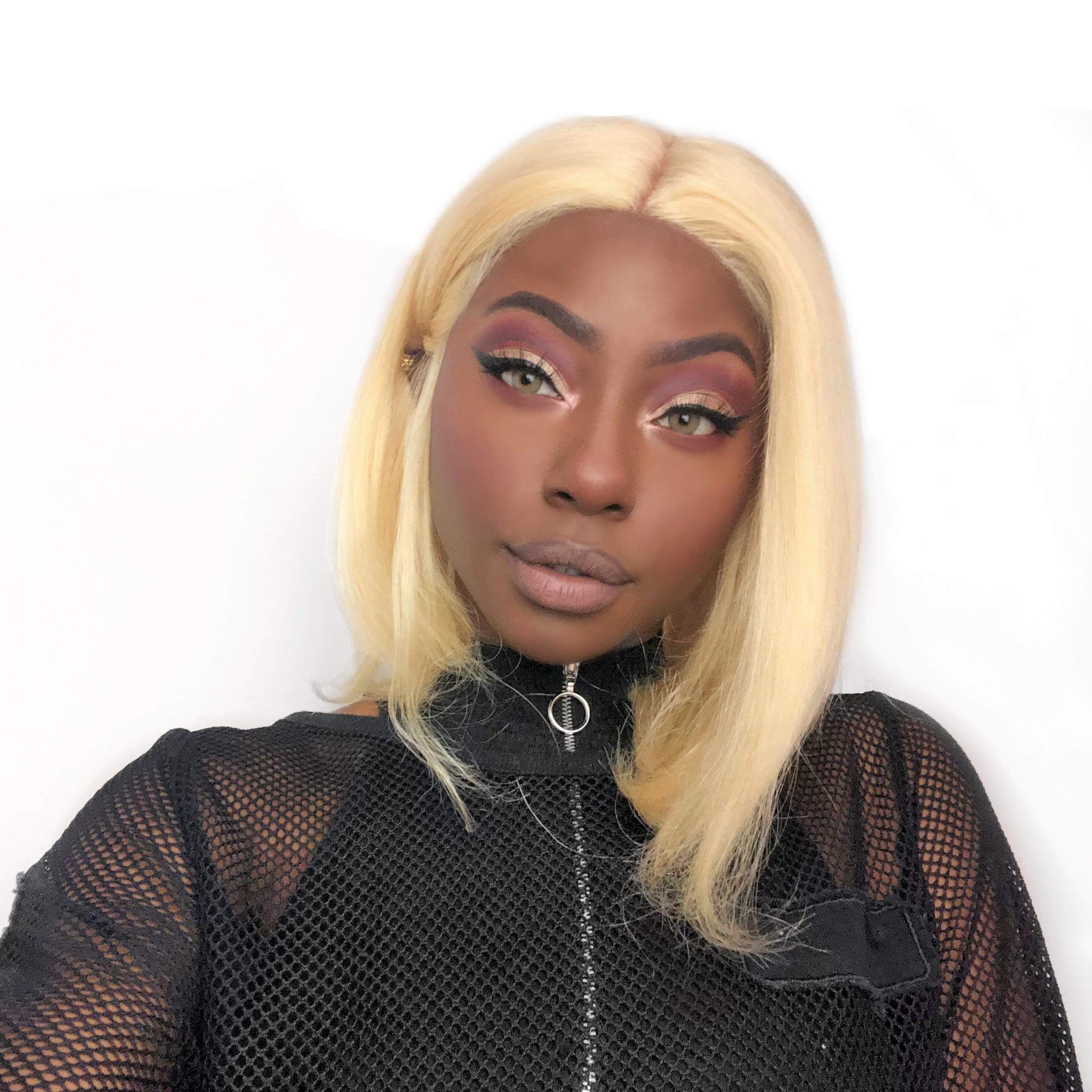 Lace T Part Wig / Platinum Blonde (#613) Bob Straight - Brooklyn Hair