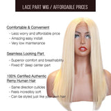 Lace T Part Wig / Platinum Blonde (#613) Bob Straight - Brooklyn Hair