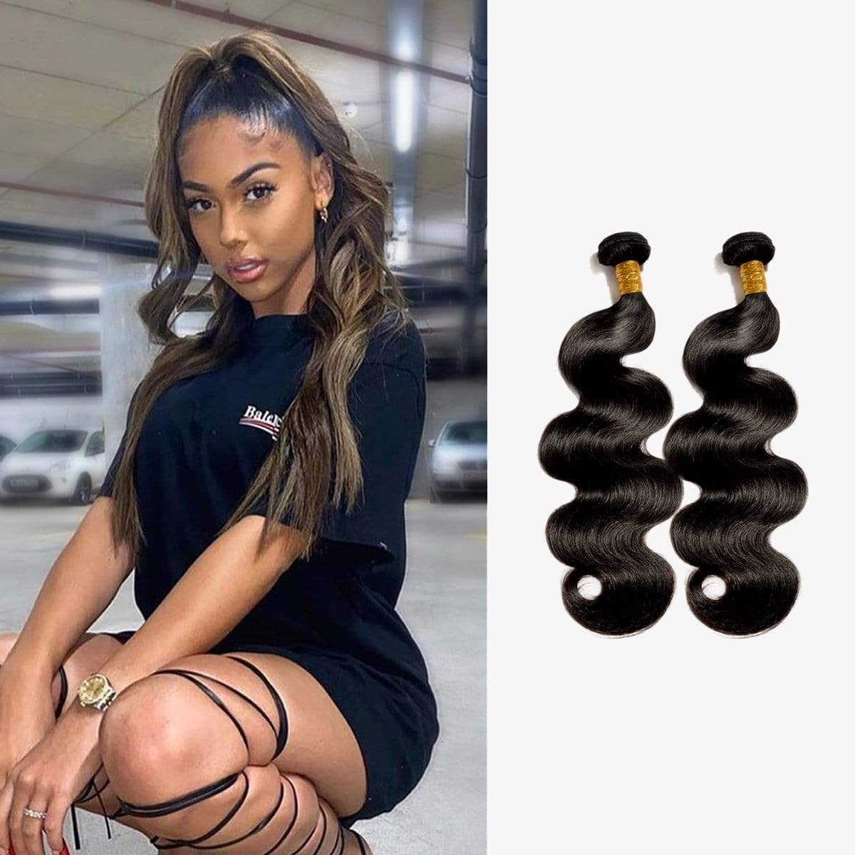 Brooklyn Hair 9A Body Wave / 2 Bundle Ponytail Look - Brooklyn Hair