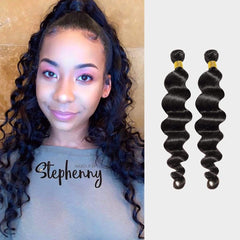 Brooklyn Hair 7A Loose Wave / 2 Bundles Ponytail Look - Brooklyn Hair