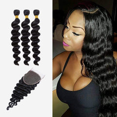 Brooklyn Hair 9A Loose Wave / 3 Bundles with 6x6 Lace Closure Look - Brooklyn Hair