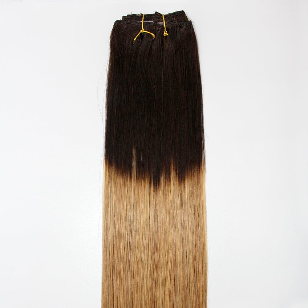 Brooklyn Hair Ombre Color Virgin Straight Clip In Hair Extensions 24" / Ombre 4/27