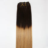 Brooklyn Hair Ombre Color Virgin Straight Clip In Hair Extensions 24" / Ombre 4/27
