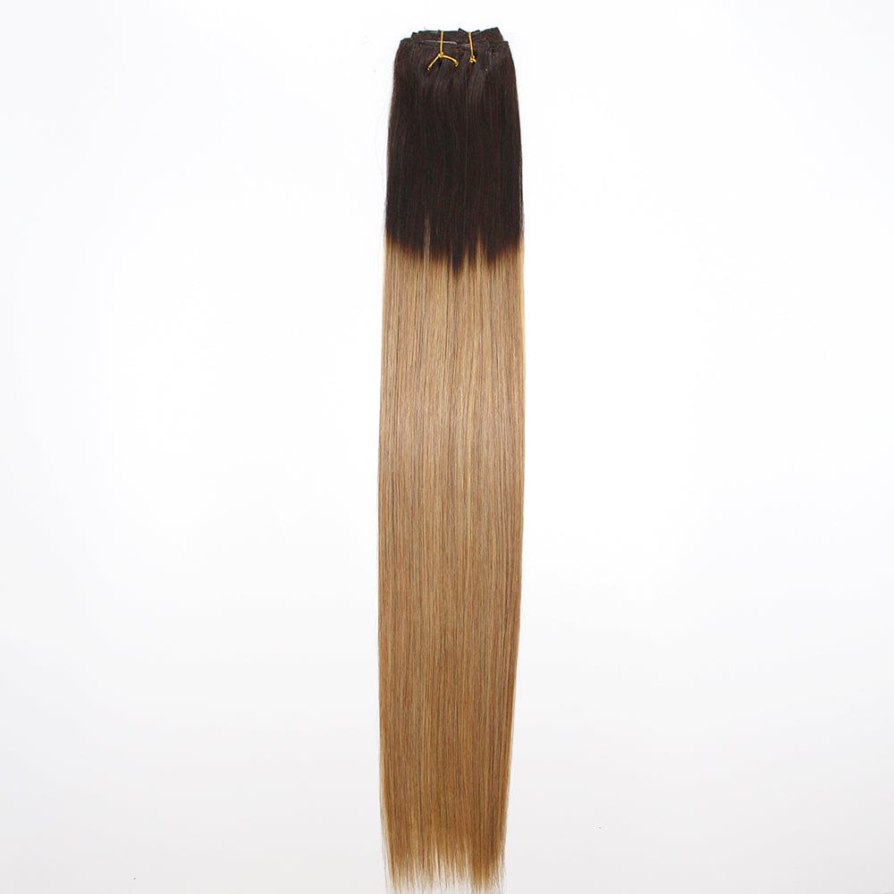 Brooklyn Hair Ombre Color Virgin Straight Clip In Hair Extensions 24" / Ombre 4/27