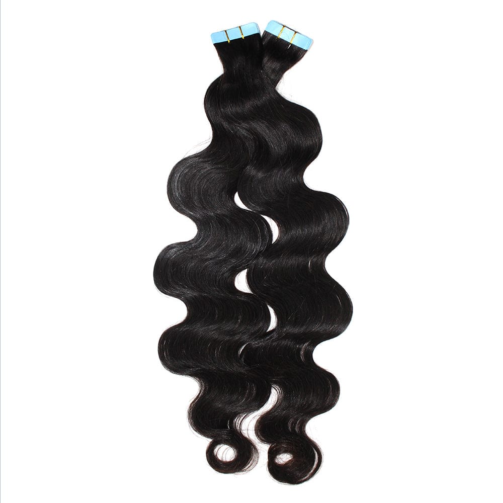 Brooklyn Hair Virgin Body Wave Tape In Hair Extensions 22" / Natural Black