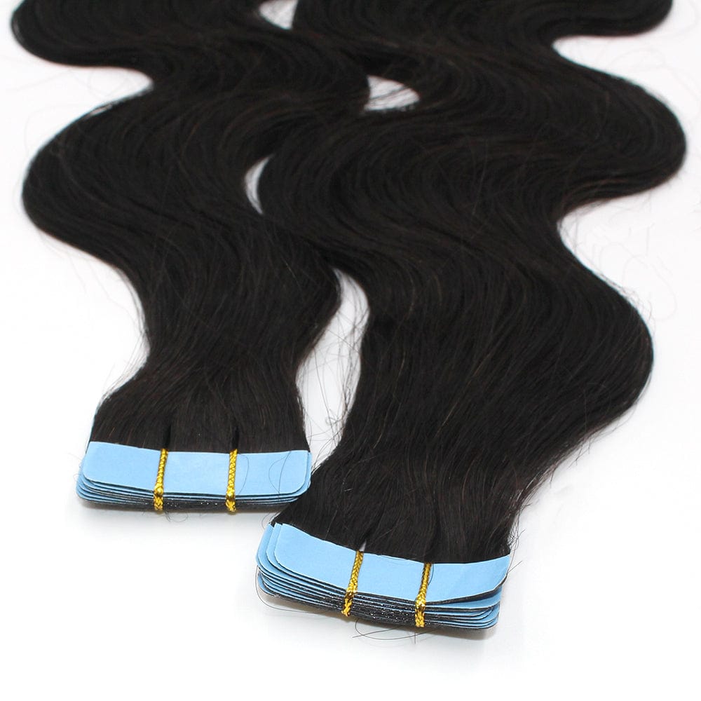 Brooklyn Hair Virgin Body Wave Tape In Hair Extensions 22" / Natural Black