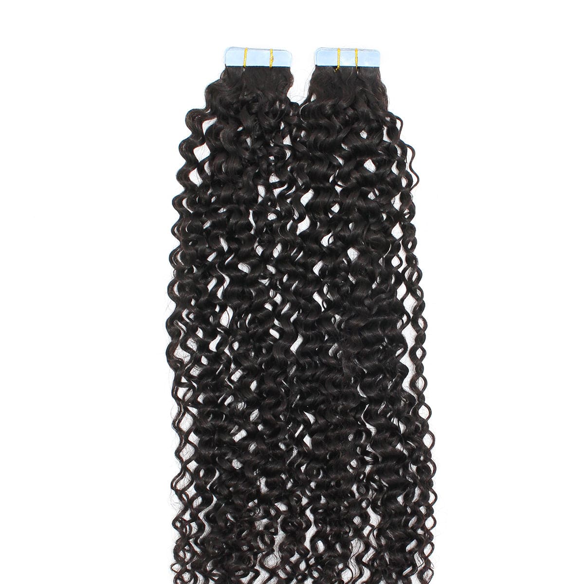 Brooklyn Hair Virgin Bohemian Jerry Curl Tape-In Hair Extensions 22" / Natural Black