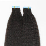 Brooklyn Hair Virgin Kinky Straight Tape-In Hair Extensions 22" / Natural Black