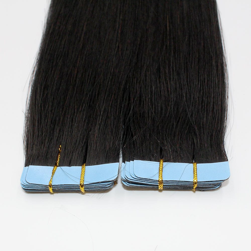 Brooklyn Hair Virgin Straight Tape In Hair Extensions 22" / Natural Black